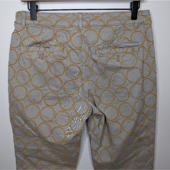 Anthropologie Chino with Embroidered Circle Pattern | Size 29 - Picture 8 of 9